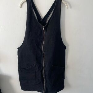 Black denim overall skirt/dress